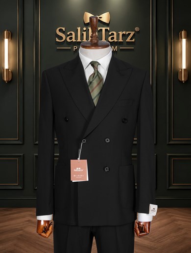Siyah Premium Kruvaze Torba Takım Elbise SD42467
