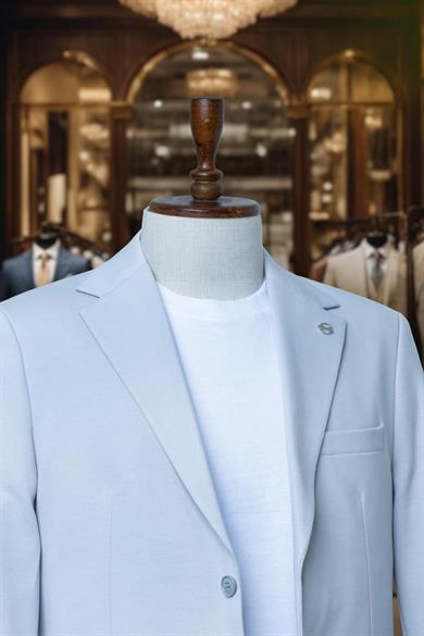 Takım Elbise A.Mavi Düz Comfort Fit Mono Yaka SD4188