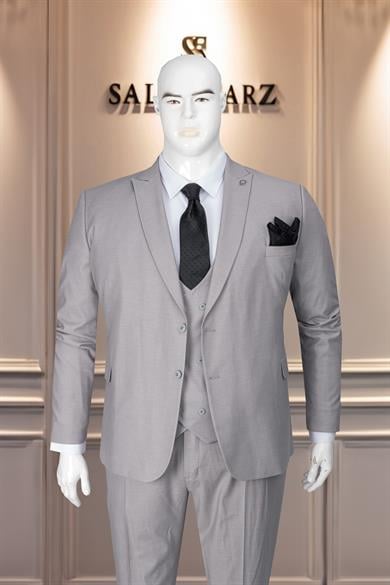 Takım Elbise Erkek Battal Büyük Beden Gri SD42146