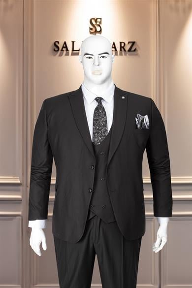 Takım Elbise Erkek Battal Büyük Beden Siyah SD42142