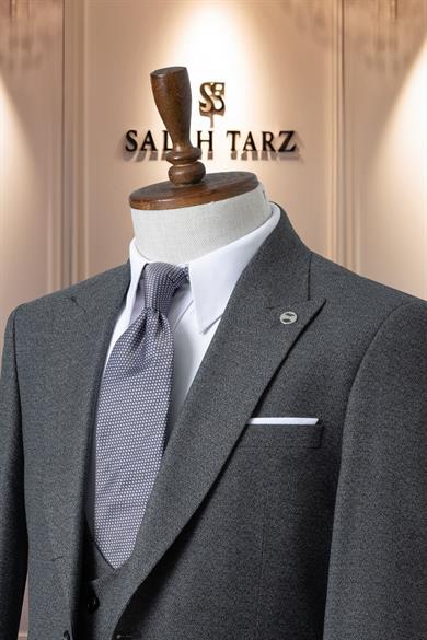 Takım Elbise İtalyan Kesim Yelekli SlimFit K.Gri SD41070