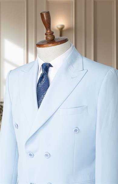 Takım Elbise Kruvaze SlimFit Buz Mavisi SD42181