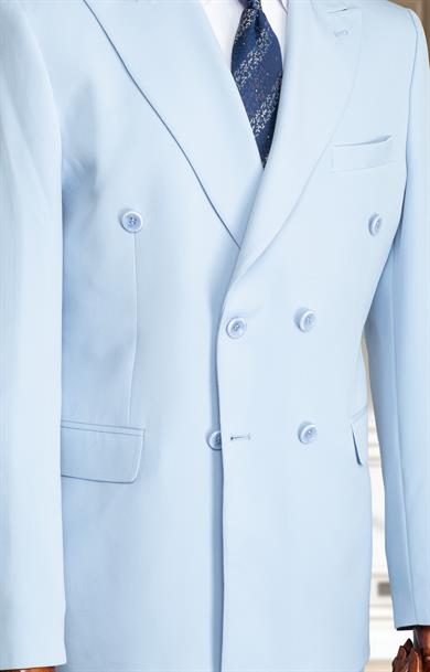 Takım Elbise Kruvaze SlimFit Buz Mavisi SD42181