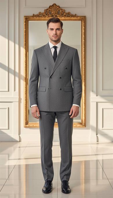 Takım Elbise Kruvaze SlimFit Füme SD42240