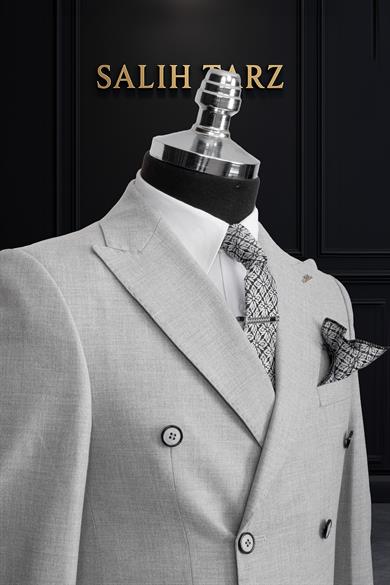 Takım Elbise Kruvaze SlimFit Gri SD42157