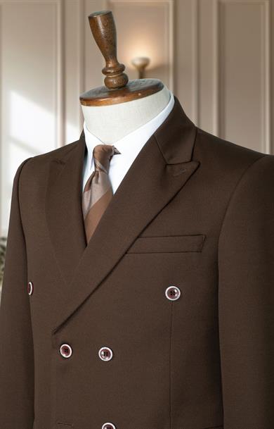 Takım Elbise Kruvaze SlimFit K.Kahve SD42184