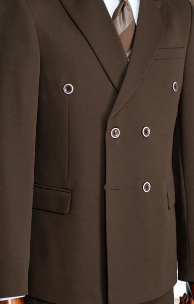 Takım Elbise Kruvaze SlimFit K.Kahve SD42184