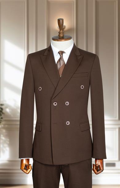 Takım Elbise Kruvaze SlimFit K.Kahve SD42184