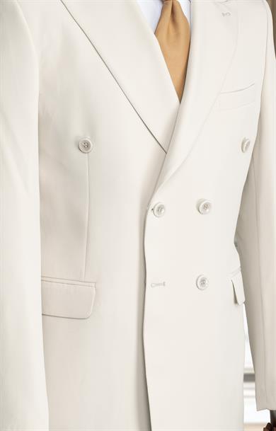 Takım Elbise Kruvaze SlimFit Krem SD42190