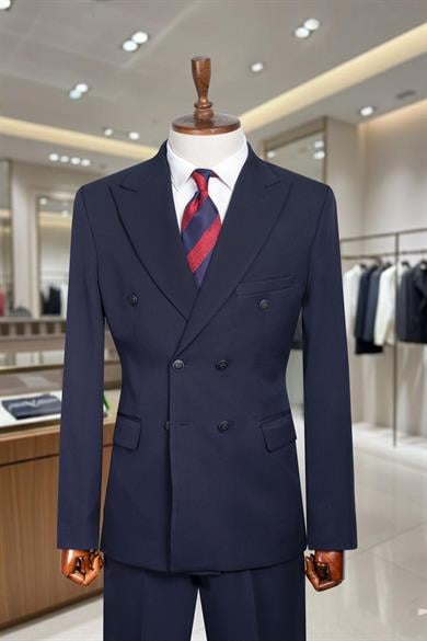 Takım Elbise Kruvaze SlimFit Lacivert SD42262