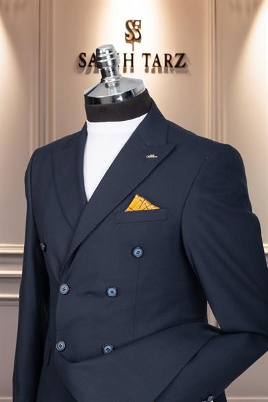 Takım Elbise Kruvaze SlimFit Lacivert SD42158