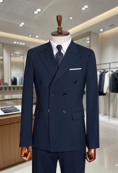 Takım Elbise Kruvaze SlimFit Lacivert SD42284