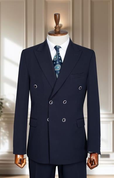 Takım Elbise Kruvaze SlimFit Lacivert SD42193