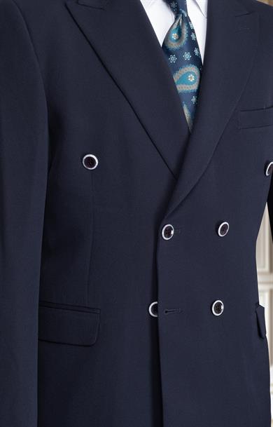 Takım Elbise Kruvaze SlimFit Lacivert SD42193