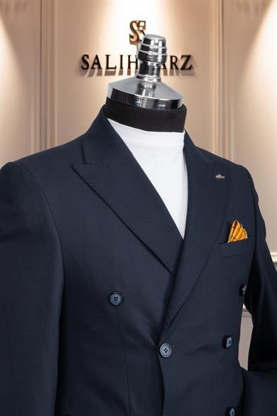 Takım Elbise Kruvaze SlimFit Lacivert SD42158