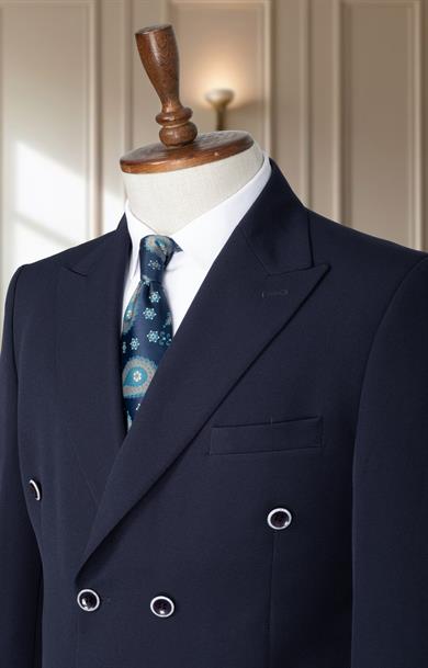 Takım Elbise Kruvaze SlimFit Lacivert SD42193