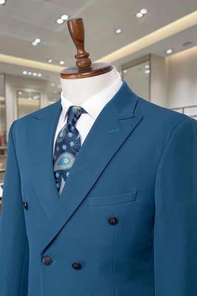 Takım Elbise Kruvaze SlimFit Mavi SD42261