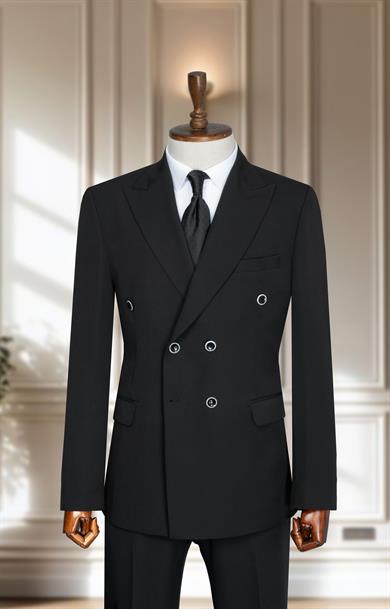 Takım Elbise Kruvaze SlimFit Siyah SD42194
