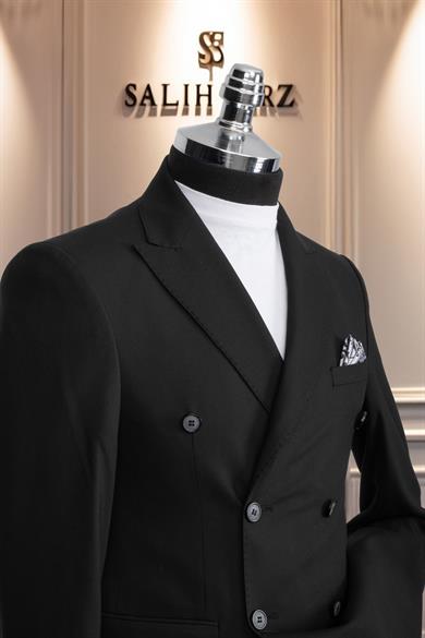 Takım Elbise Kruvaze SlimFit Siyah SD42160