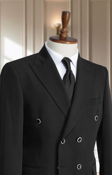 Takım Elbise Kruvaze SlimFit Siyah SD42194