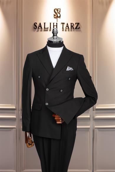 Takım Elbise Kruvaze SlimFit Siyah SD42160
