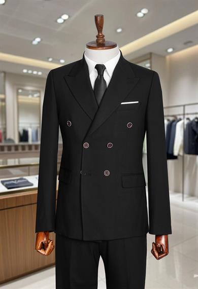 Takım Elbise Kruvaze SlimFit Siyah SD42283