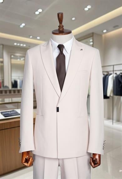 Takım Elbise SlimFit Bej Premium SD42288