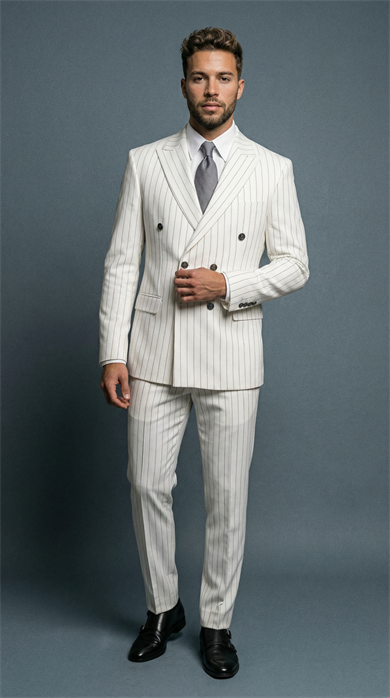 Takım Elbise SlimFit Beyaz Kruvaze Premium SD42363