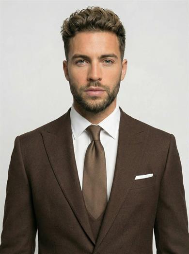 Takım Elbise SlimFit Kahve Yelekli Premium SD42376