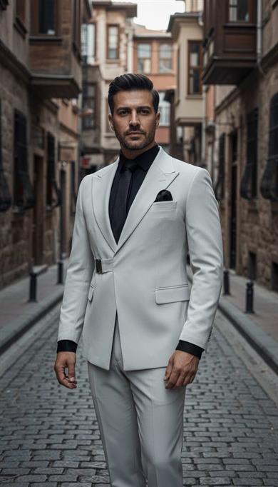 Takım Elbise SlimFit Füme Tokalı Premium SD42326