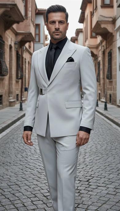 Takım Elbise SlimFit Füme Tokalı Premium SD42326