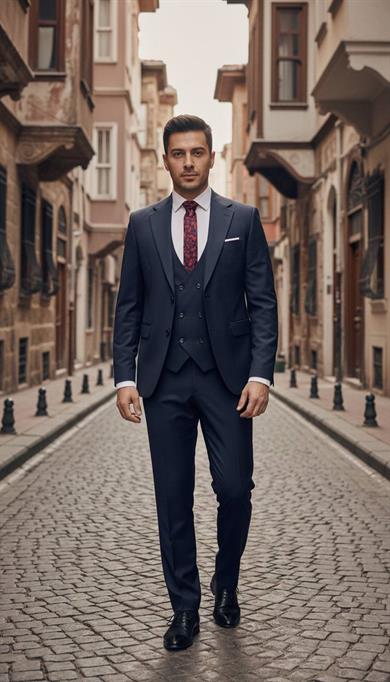 Takım Elbise SlimFit Laci Yelekli Premium SD42313