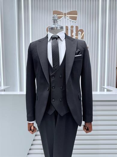 Takım Elbise SlimFit Siyah Yelekli SD42316