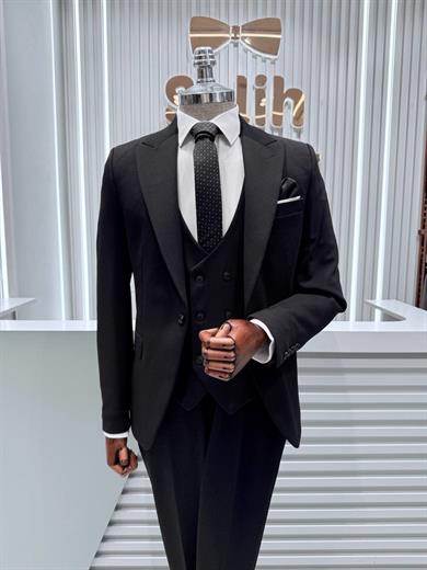Takım Elbise SlimFit Siyah Yelekli SD42316