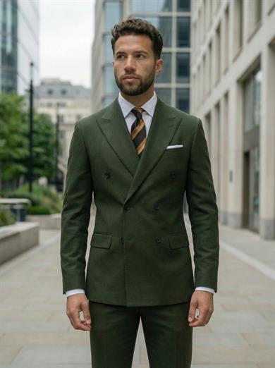 Takım Elbise SlimFit Yeşil Kruvaze Premium SD42370