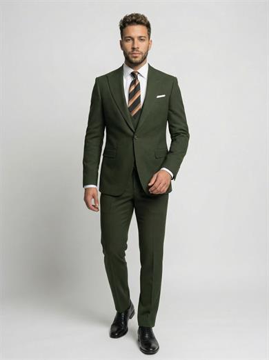Takım Elbise SlimFit Yeşil Yelekli Premium SD42377