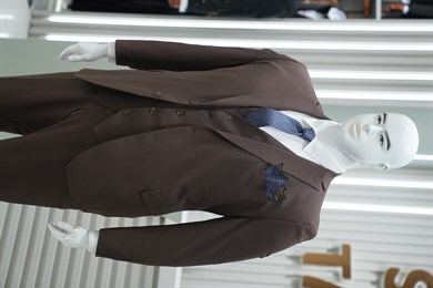 Takım Elbise Yelekli Battal Büyük Beden Kahve SD42429