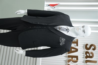 Takım Elbise Yelekli Battal Gofre Büyük Beden Siyah SD42425