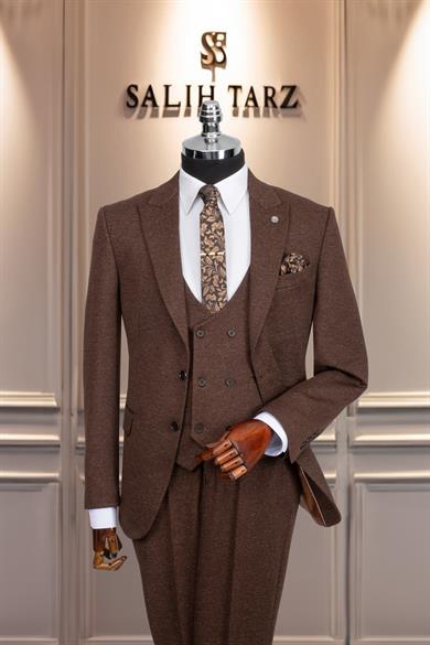 Takım Elbise Yelekli SlimFit A.Kahve SD42166