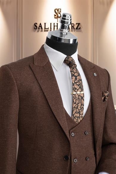 Takım Elbise Yelekli SlimFit A.Kahve SD42166