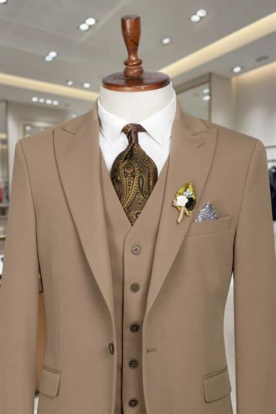 Takım Elbise Yelekli SlimFit A.Kahve SD42259