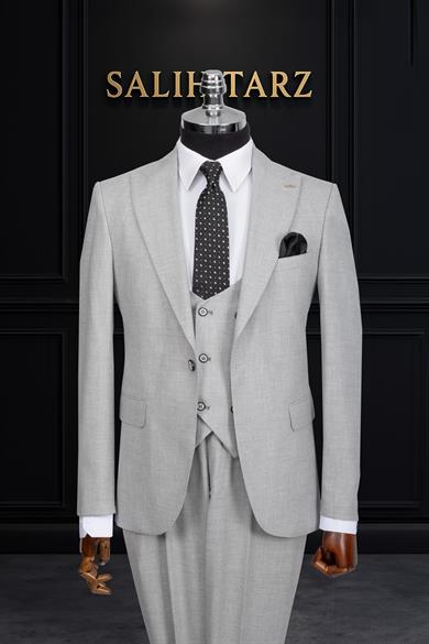 Takım Elbise Yelekli SlimFit Gri SD42165