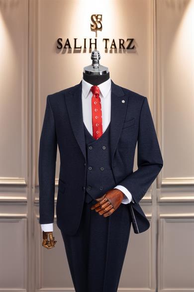 Takım Elbise Yelekli SlimFit Lacivert SD42168