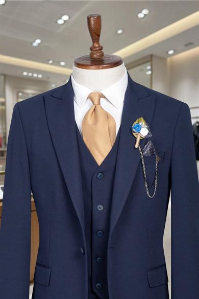Takım Elbise Yelekli SlimFit Lacivert SD42254
