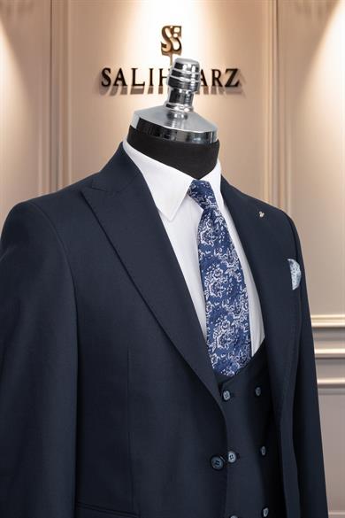 Takım Elbise Yelekli SlimFit Lacivert SD42163