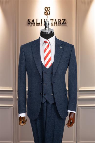 Takım Elbise Yelekli SlimFit Mavi SD42173