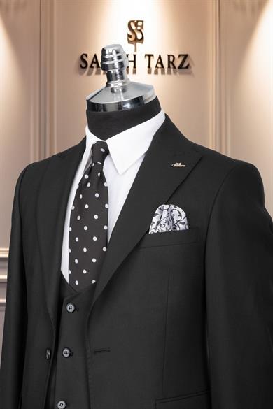 Takım Elbise Yelekli SlimFit Siyah SD42162