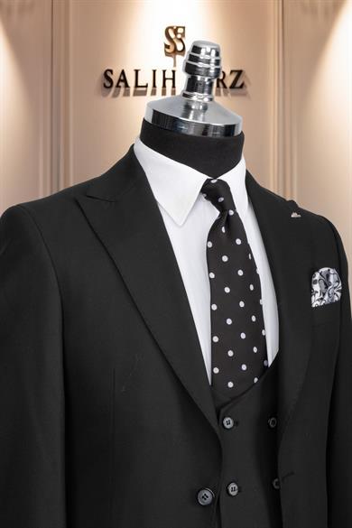 Takım Elbise Yelekli SlimFit Siyah SD42162