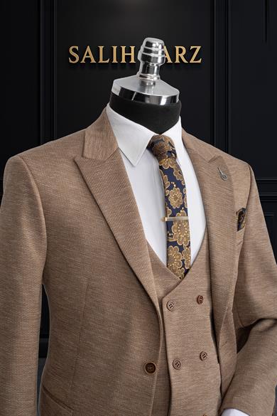 Takım Elbise Yelekli SlimFit Vizon SD42172