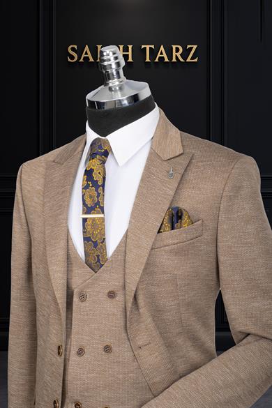 Takım Elbise Yelekli SlimFit Vizon SD42172